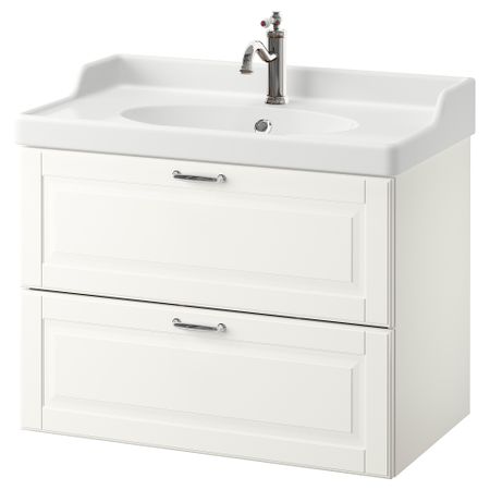 Шкаф для раковины с 2 ящиками, 82x49x68 cm IKEA GODMORGON ГОДМОРГОН, RÄTTVIKEN РЭТТВИКЕН 792.933.83