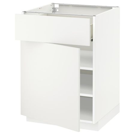 Напольный шкаф с ящиком/дверью, белый/Хэггеби белый 60x60 см IKEA МЕТОД / ФОРВАРА 092.620.21