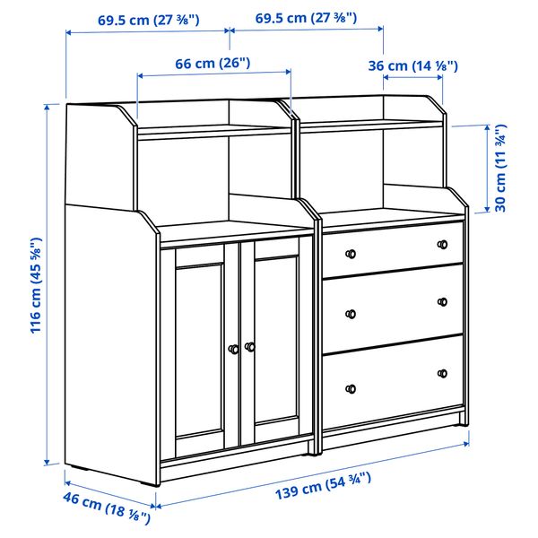 IKEA, дополнительный ракурс - схема-чертеж с размерами
