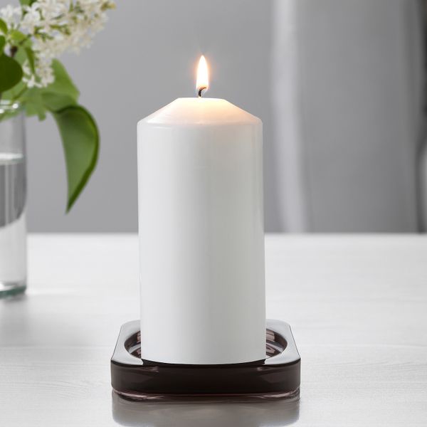 Тарелка для свечи, черный 10x10 см IKEA GLASIG ГЛАСИГ 704.835.37 - схема-чертеж с размерами