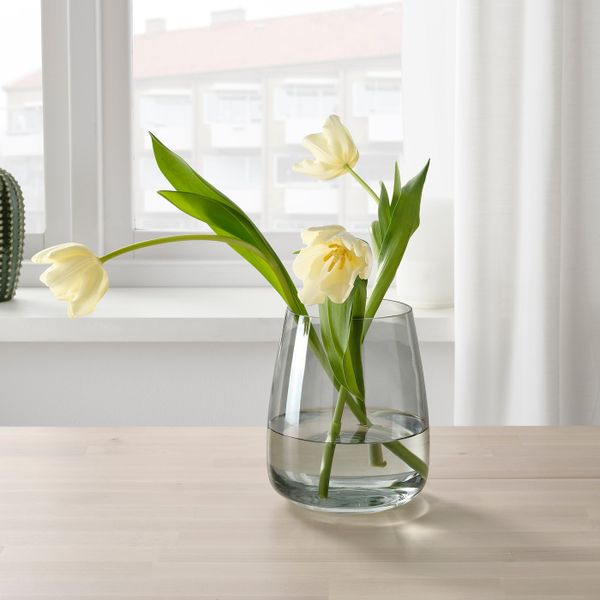 Ваза, светло-серый 18 см IKEA BERÄKNA БЕРЭКНА 004.972.84 - фото 2