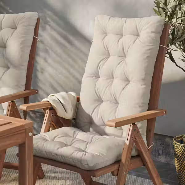 KUDDARNA Подушка на садовую мебель - светлый серо-бежевый 116x45 см - схема-чертеж с размерами