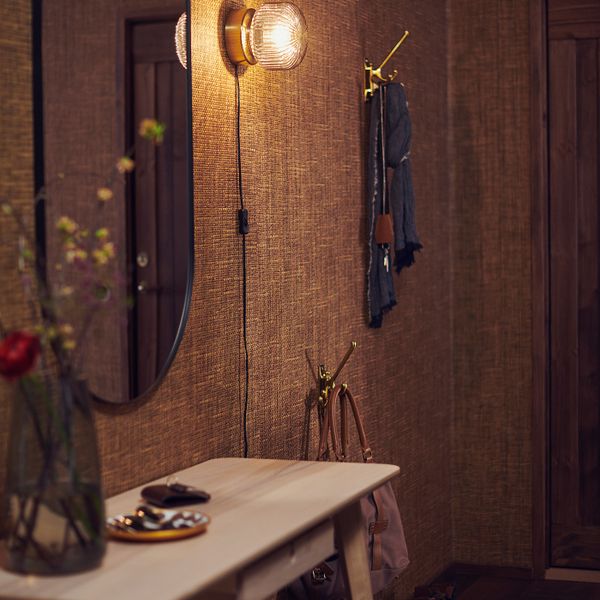 Бра, латунь/серое прозрачное стекло IKEA SOLKLINT СОЛКЛИНТ 604.640.73 - фото 3