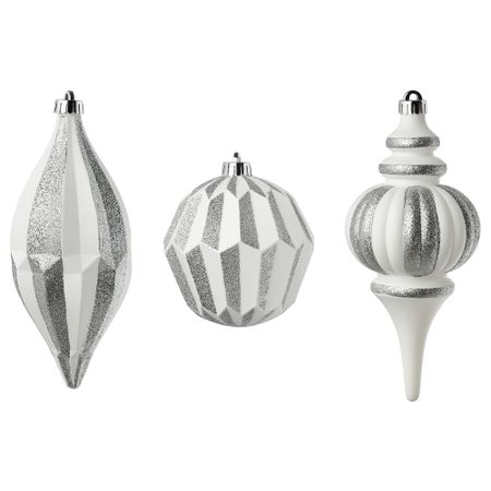 Подвесные украшения, 3 предмета ВИНТЕР 2018, белый/серебристый