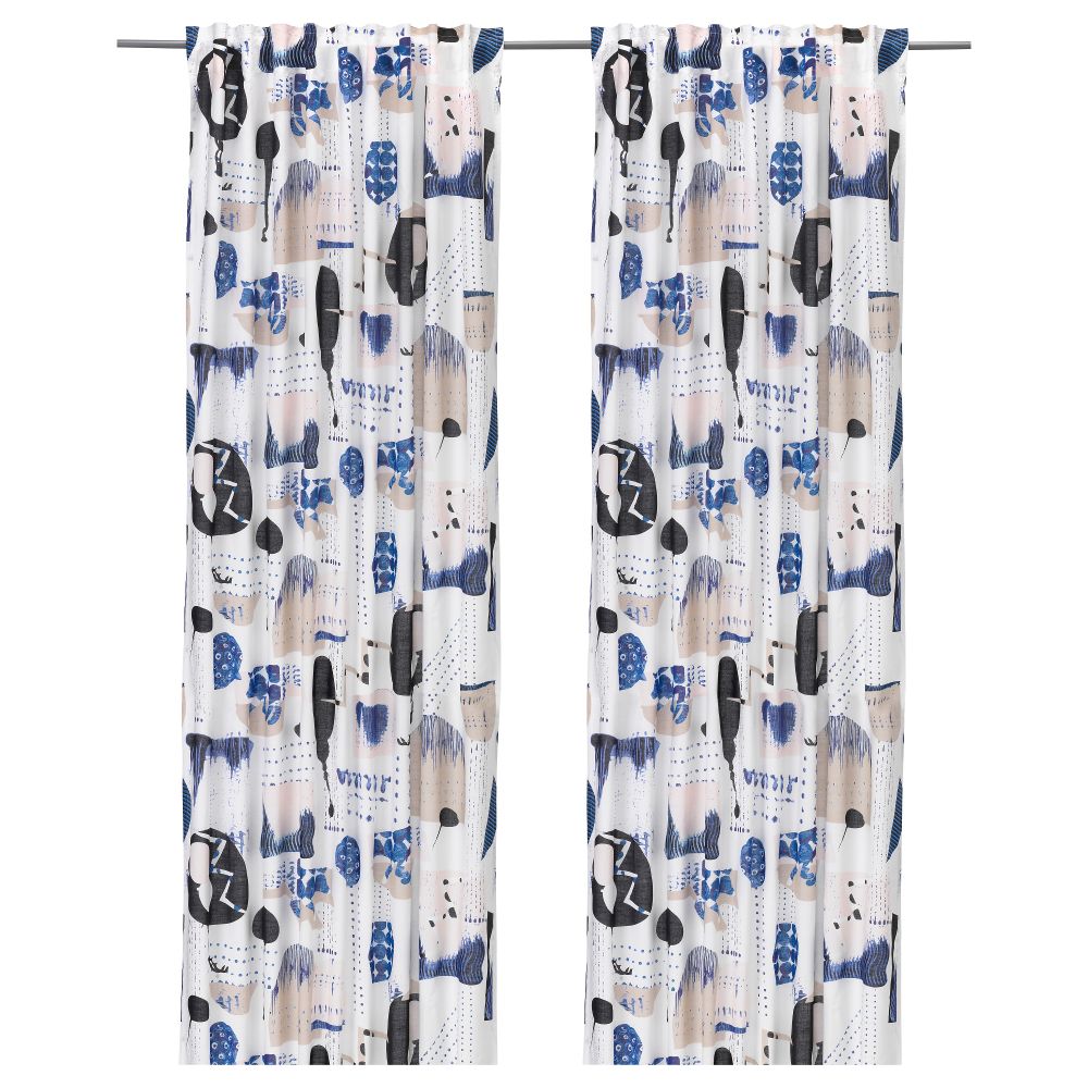 Гардины, 1 пара СИЛВЕРБЮСКЕ, разноцветный (145x300 см) - фото 1