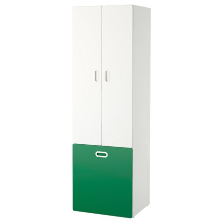 Гардероб с отделением для/игрушек, белый/зеленый 60x50x192 см IKEA СТУВА / ФРИТИДС 692.796.79
