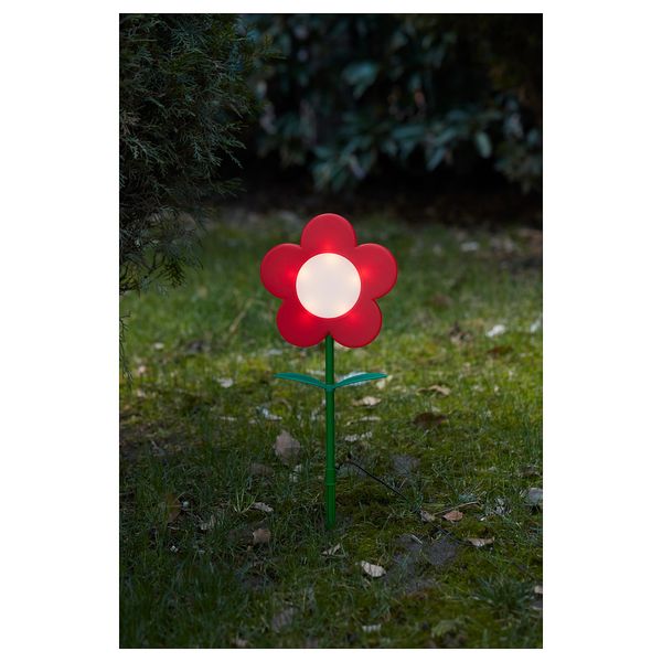 Подсветка на солнечных батарее, светодиод СОЛВИДЕН, для сада, цветок красный - фото 2