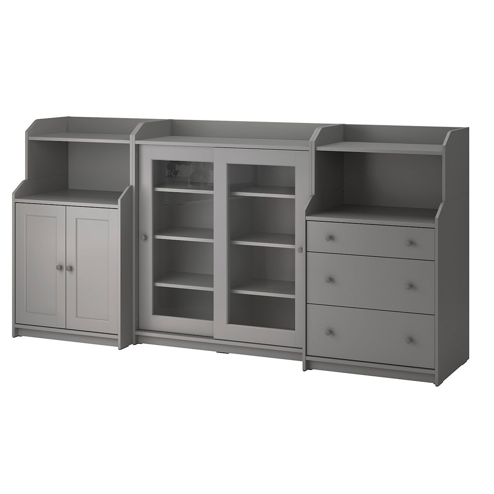 Комбинация для хранения, серый 244x46x116 см IKEA HAUGA ХАУГА 593.887.11 - фото 1