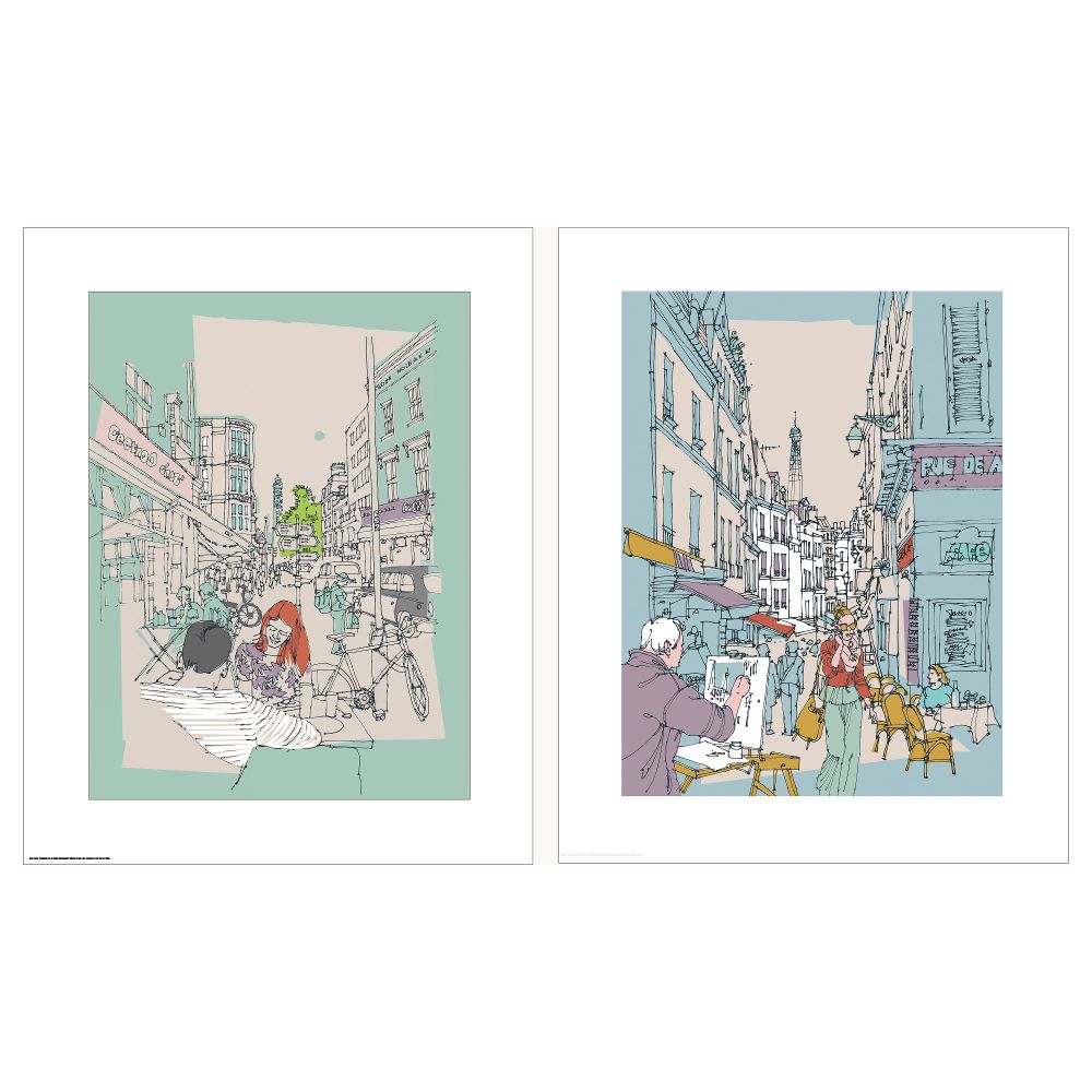 Набор постеров, 2 штуки ТВИЛЛИНГ, Лондон (40x50 см) - схема-чертеж с размерами