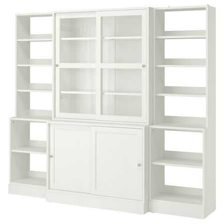Комбинация с раздвижными дверьми, белый 243x47x212 см IKEA HAVSTA ХАВСТА 792.752.37