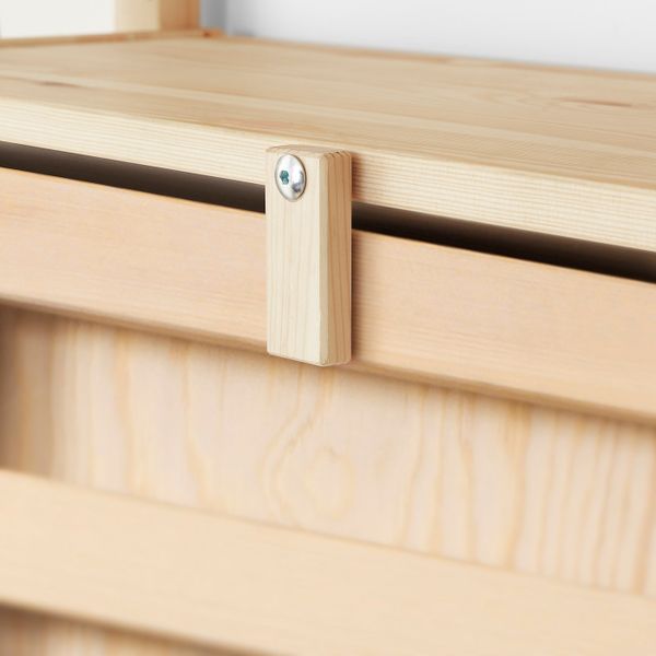 3 секции для хранения + складной столик, сосна, белый 219x30-104x226 см IKEA ИВАР 992.482.24 - схема-чертеж с размерами