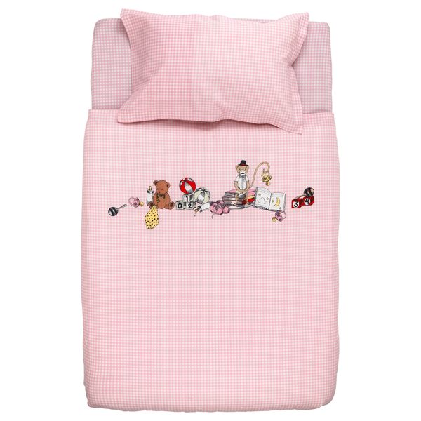 Комплект постельного белья, 3 предмета НАНИГ, розовый (110x125/35x55 см) - фото 2