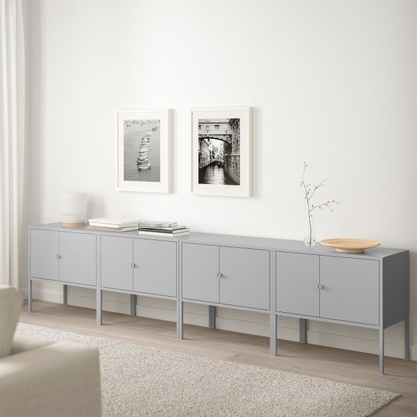 Комбинация шкафов, серый 120x35x92 см IKEA LIXHULT ЛИКСГУЛЬТ 892.791.88 - фото 3