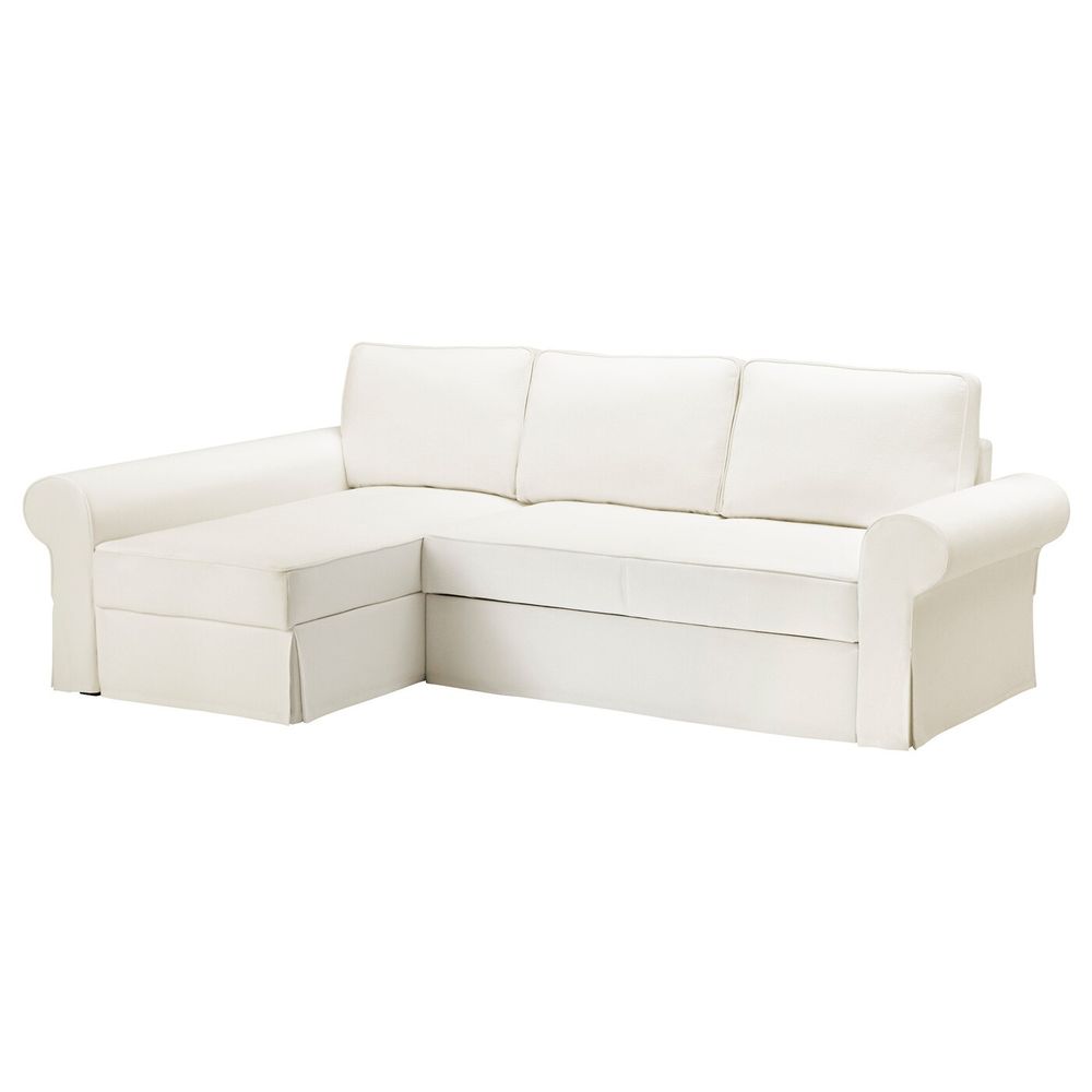 Диван-кровать с козеткой, Хильте белый IKEA БАККАБРУ 492.407.20 - фото 1