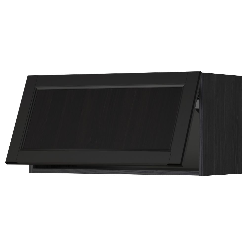 Горизонтальный навесной шкаф МЕТОД, черный, Лаксарби черно-коричневый - схема-чертеж с размерами