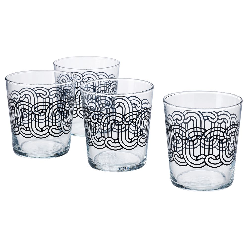 Стакан, прозрачное стекло с рисунком, черный, 30 сл IKEA SÖTRÖNN 405.711.06 - фото 1