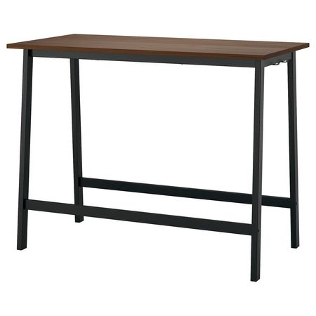 MITTZON Конференц-стол - шпон грецкого ореха/чёрный 140x68x105 см