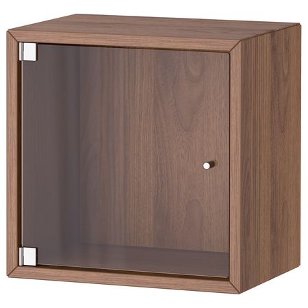 EKET Навесной шкаф со стеклянной дверью - коричневый под грецкий орех 35x25x35 см