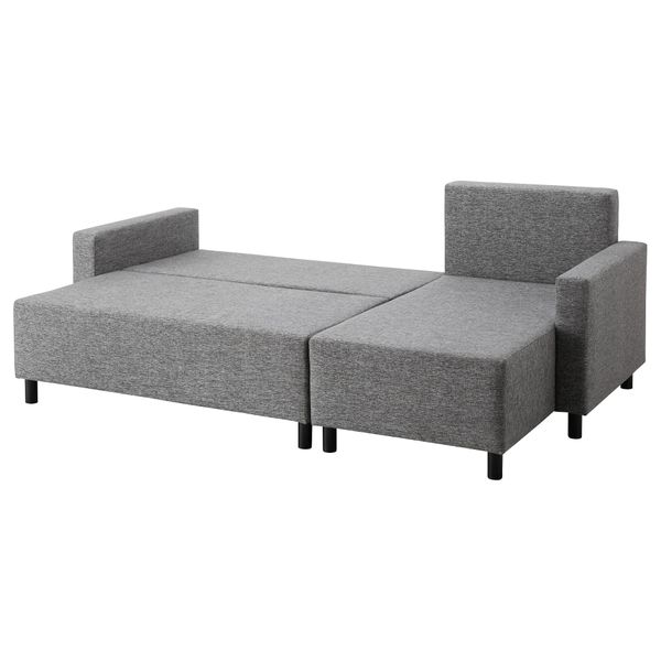 Диван-кровать с козеткой ЛУГНВИК, Сандсбру серый/черный - фото 4