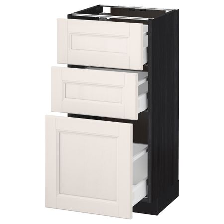 Напольный шкаф с 3 ящиками МЕТОД / МАКСИМЕРА, черный, Лаксарби белый