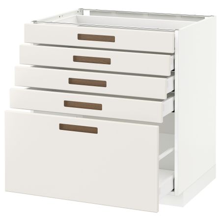 Напольный шкаф с 5 ящиками МЕТОД / МАКСИМЕРА, белый, Мэрста белый