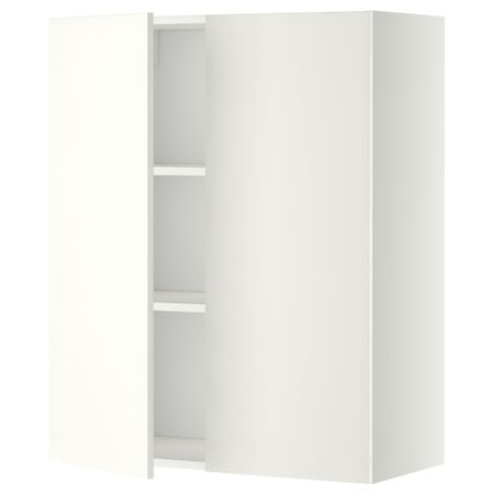Навесной шкаф с полками, 2 дверцы МЕТОД, белый, Хэггеби белый