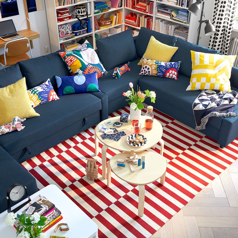 Ковер безворсовый, ручная работа/в полоску красный 250x350 см IKEA STOCKHOLM 2017 СТОКГОЛЬМ 2017 303.526.61 - фото 1