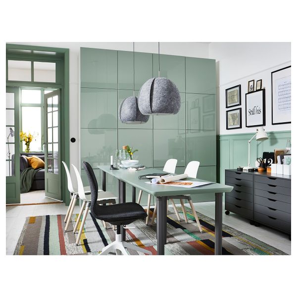 Стол, серо-зеленый/серый 120x60 см IKEA ÅMLIDEN ОМЛИДЕН / ALVARET АЛЬВАРЭТ 192.299.17 - фото 2