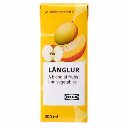 LÅNGLUR ЛОНГЛУР Фруктовый и овощной смузи - желтый/добавлен витамин С 200 мл