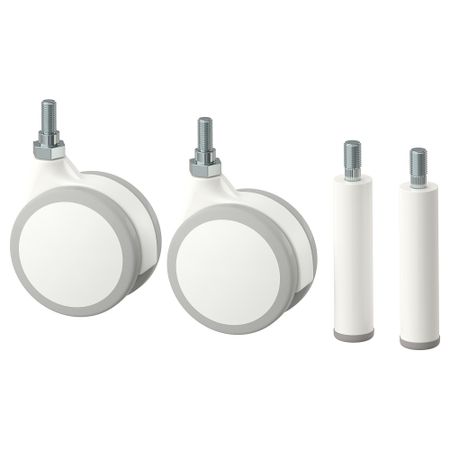 2 ножки и 2 колесика, белый IKEA JONAXEL ЙОНАКСЕЛЬ 804.199.61