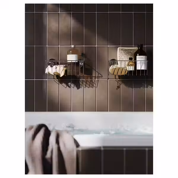 KROKFJORDEN Корзина/полка на присосках - оцинкованный 24x11 см - фото 3