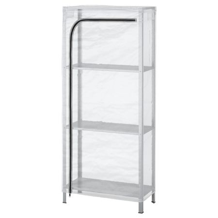 Стеллаж с чехлом, прозрачный 60x27x140 см IKEA HYLLIS ХИЛЛИС 592.917.47