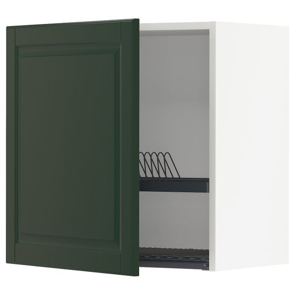 Навесной шкаф с сушилкой, белый/Будбин темно-зеленый 60x60 см IKEA METOD МЕТОД 494.447.55 - фото 1