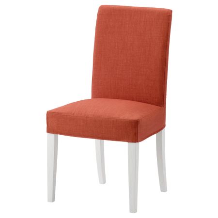 Стул ХЕНРИКСДАЛЬ, белый, Шифтебу темно-оранжевый