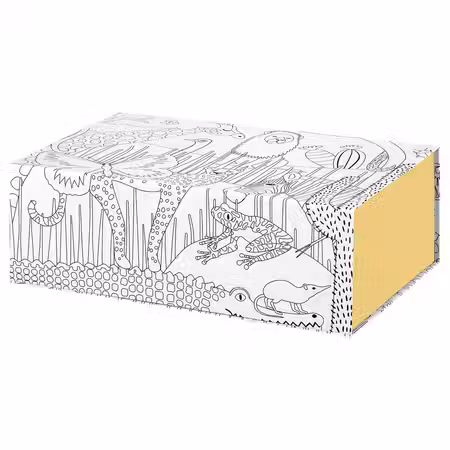 SANDLÖPARE Коробка - с рисунком/желтый 25x17x8.5 см