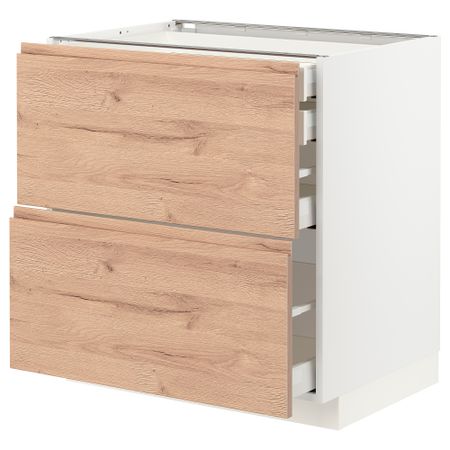 Напольный шкаф 2фасада,2низ, 1 средний, 1 встроенный ящик, 80x60 cm IKEA METOD МЕТОД, MAXIMERA МАКСИМЕРА 294.028.60