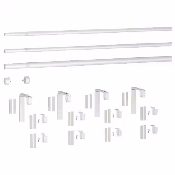 RÄCKA / HUGAD Тройной гардинный карниз,комбинация - белый 120-210 см - фото 3