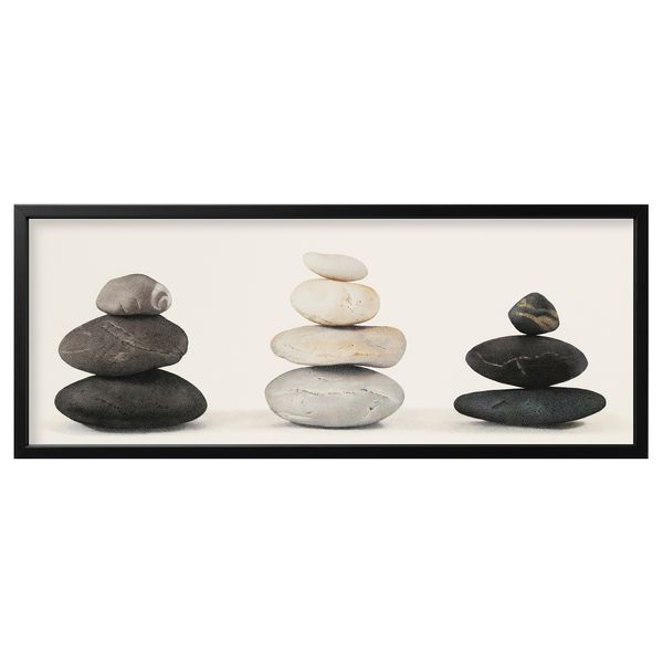 Картина с рамой, камни, черный, 140x56 см IKEA BJÖRKSTA БЬЁРКСТА 294.716.03 - фото 1