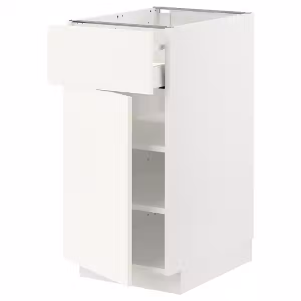 METOD / MAXIMERA Напольный шкаф с ящиком/дверцей - белый/Vallstena белый 40x60 см - фото 1
