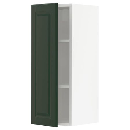 Шкаф навесной с полкой, белый/Будбин темно-зеленый 30x80 см IKEA METOD МЕТОД 693.122.97