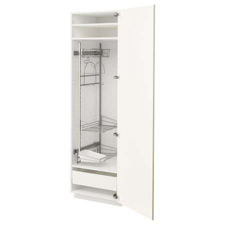 Высокий шкаф с отделением для аксессуаров для уборки IKEA METOD МЕТОД, MAXIMERA МАКСИМЕРА 695.074.12