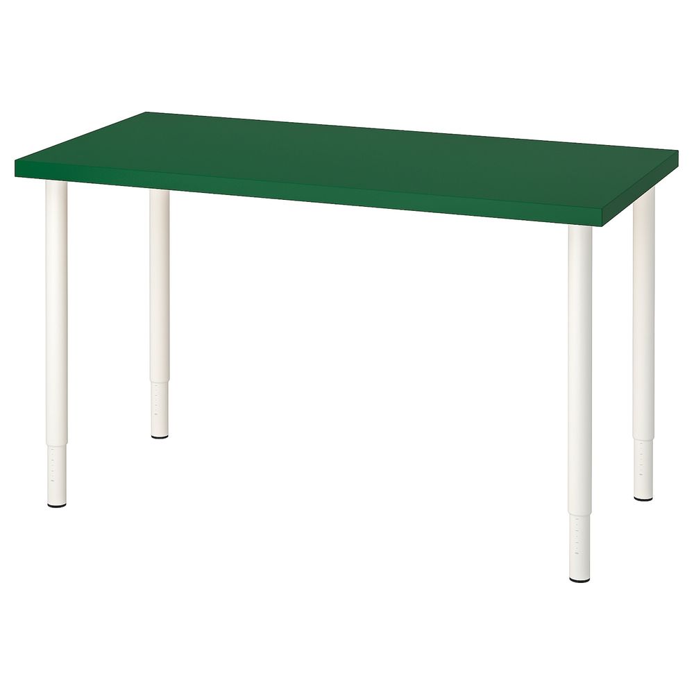 Стол, зеленый, белый 120x60 см IKEA LINNMON ЛИННМОН / OLOV ОЛОВ 193.355.07 - фото 1