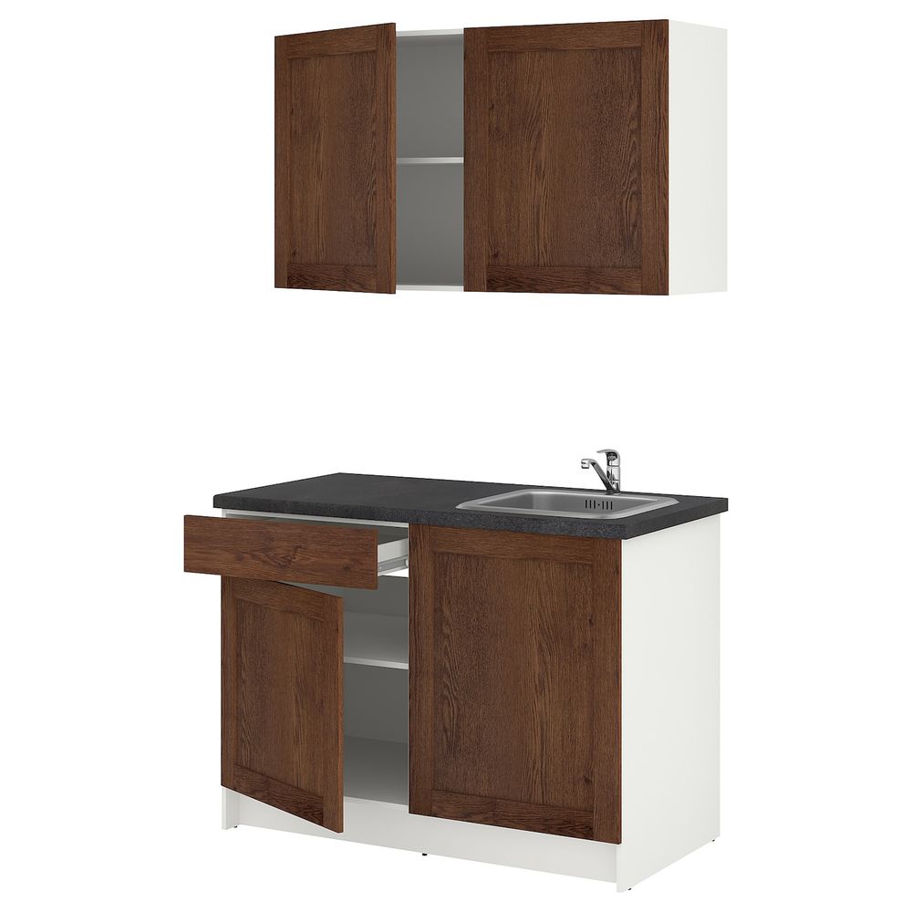 Кухня, под коричневый мореный ясень 120x61x220 см IKEA KNOXHULT КНОКСХУЛЬТ 994.177.78 - фото 1