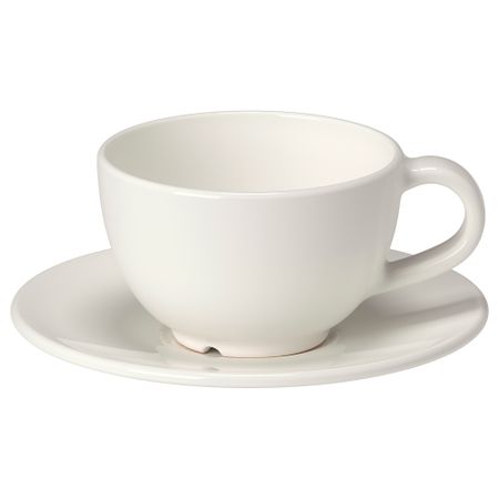 Чашка кофейная с блюдцем, 14 сл, белый с оттенком IKEA VARDVARDAGEN ВАРДАГЕН ВАРДАГЕН 002.883.13