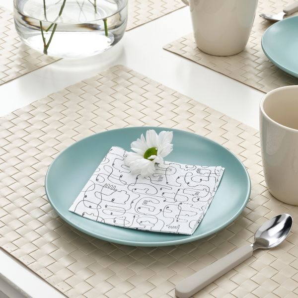 Салфетка бумажная, с рисунком/черный-белый 24x24 см IKEA VÅRFEST ВОРФЕСТ 405.159.50 - схема-чертеж с размерами