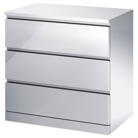 Комод с 3 ящиками, зеркальный эффект, 80x78 см IKEA MALM МАЛЬМ 505.690.80