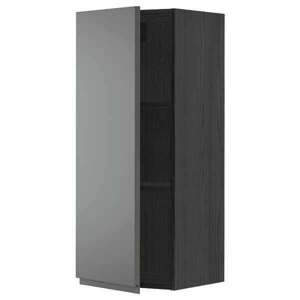 Шкаф навесной с полкой, черный/Воксторп темно-серый 40x100 см IKEA МЕТОД 893.108.05 - схема-чертеж с размерами