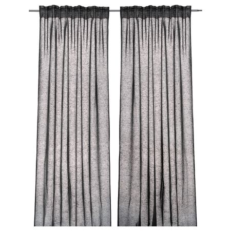 Гардины, 2 шт., серый 145x300 см IKEA LENAKARIN ЛЕНАКАРИН 404.938.30