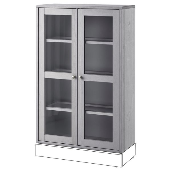 Шкаф-витрина, 81x35x123 см, серый IKEA HAVSTA ХАВСТА 104.151.98 - фото 2