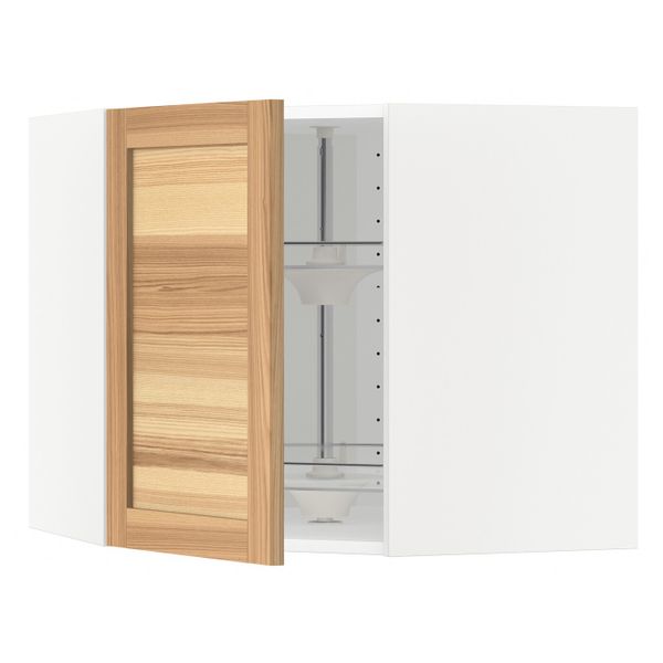 Угловой навесного шкаф с вращающейся секц, белый/Торхэмн ясень 68x60 см IKEA METOD МЕТОД 692.260.54 - фото 1